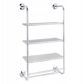    Raft baie montat pe perete, 3 rafturi, suport pentru prosoape