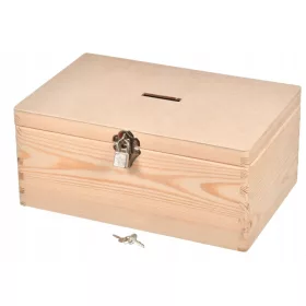  Pușculiță din LEMN cu lacăt 30x20x13