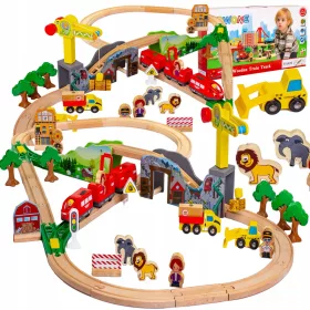  TREN URIAȘE DIN LEMN CU BATERIE SINE 3,2 m