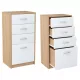  JULIA comodă 44,6 x 34,6 x 84,1 cm alb, stejar Sonoma mat