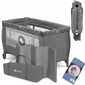    Patut de voiaj Lionelo Stefi TWO LEVEL + scutec din bambus Lionelo LO-BAMBOO SWADDLE