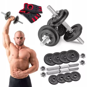  gantere din fontă reglabile Hop-Sport 2x 10 kg