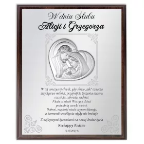    CADOU DE NUNTA IMAGINĂ ARGINTĂ CU SUVENIRE GRAVĂ ÎN CUTIE DECORATIVA