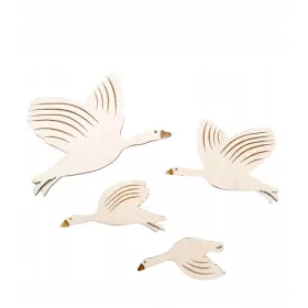  Decoratiuni de perete GÂTE DE LEMN 4 buc decor HIT