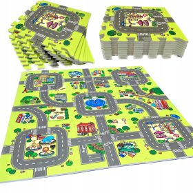    Covoraș de spumă PUZZLE DE SPUMĂ 9 Drumuri STRĂZI ALE ORAȘULUI