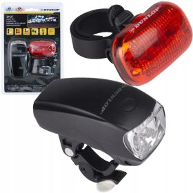    Iluminare biciclete Dunlop Lumini LED fata + spate pentru o baterie de 1000 lm pentru biciclete