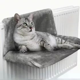    PETSTORIY HAMAC pentru o PISICĂ, pat moale pentru un radiator, MÂNER reglabil