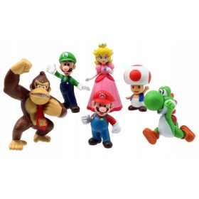  FIGURINES SUPER MARIO BROS LUIGI, set cadou, 6 buc