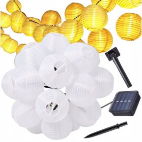    Ghirlandă solară decorativă de grădină cu 20 de felinare LED