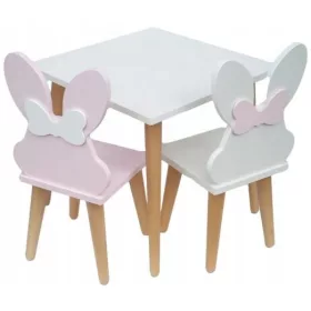  Masa 50/50cm + 2 scaune iepure Pucuś cu funda