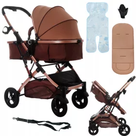  Carucior pentru copii multifunctional 3 in 1 Koetsi, maro