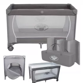    Patut de voiaj STARTBABY 60 x 120 cm nuante de gri si argintiu
