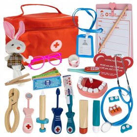  Set doctor și iepuraș din lemn Aig