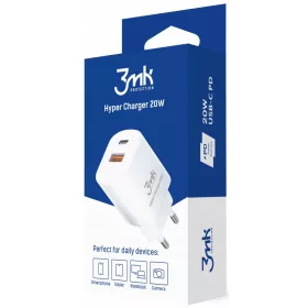    Încărcător rapid de perete 3mk USB-C, USB-A, QC 3.0 PD 20W încărcare rapidă