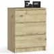  Comodă Akord K60 3SZ 60 x 40 x 77 cm stejar artizanal mat