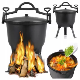    Oală din FONTĂ Prăjituri maghiare de vânătoare 10L pentru GRĂTAR DE CAMPFIRE