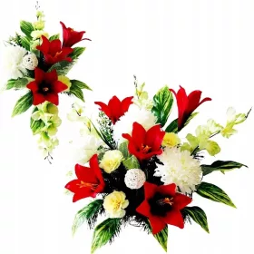   Set pentru Mormânt cu Aranjament Floral și Buchet pentru Vază - Durabilitate și Eleganță