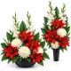 Aranjament funerar Skamvit cu buchet pentru vază, 2 piese