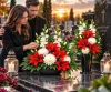 Aranjament funerar Skamvit cu buchet pentru vază, 2 piese