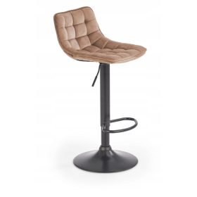  Scaun de bar reglabil H95 bej catifea si scaun de bar