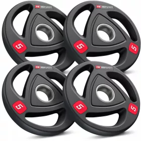    Set greutati olimpice 4x5kg, fonta, 51mm, cauciucate, rezistente