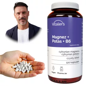   Supliment Vitaler's cu Magneziu 100 mg, Potasiu 150 mg și Vitamina B6 10 mg - 120 Capsule