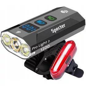    Lampă pentru bicicletă Spectre ProLight2 1200 lm USB + Lampă pentru bicicletă Spectre YQ-Y19 baterie de 120 lm