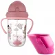  Doidy Cup Cup pentru invatarea sa bei 3m+ roz + Canpol Babies Bonjour Paris cana anti-varsare 270 ml