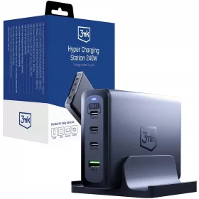  Stație de încărcare 3mk 240W, încărcător USB-C USB-A