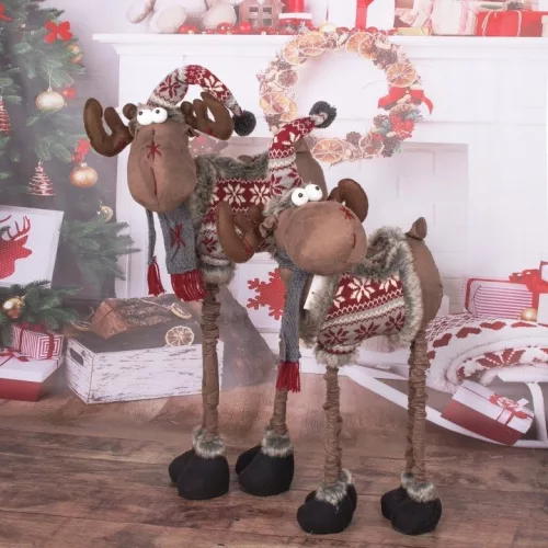 Renul de Crăciun Springos CA0107 cu înălțimea de 84–124 cm