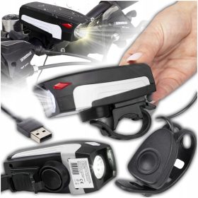    Be-active.pl iluminat pentru biciclete Lampă pentru biciclete, lanternă de ghidon cu alarmă, baterie de 350 lm