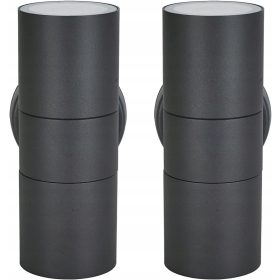    Abajur de perete de gradina VidaXL de gri si argintiu GU10 3 W