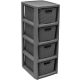  Raft de baie cu 4 sertare Rattan Antracit BRANQ