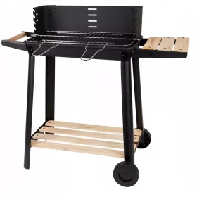   GRĂTAR PORTAT DE GRADINA CU 2 RAFTURI PE ROTI BBQ 49 x 28 cm