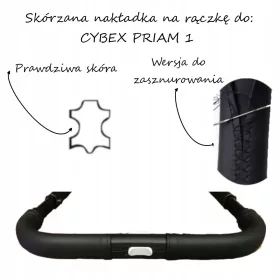    Husa pentru maner din piele pentru caruciorul Cybex Priam 1, varianta cu siret
