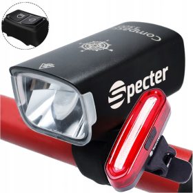    Lampă pentru bicicletă Spectre COMPASS 1500 lm USB + Lampă pentru bicicletă Spectre YQ-Y19 baterie 120 lm