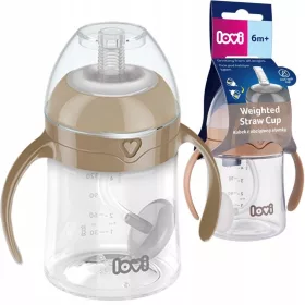  Cană LOVI cu un pai ponderat LOVI 150 ml Maro