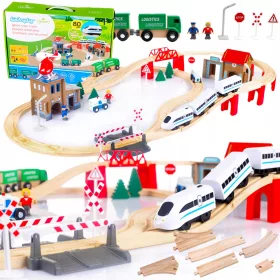  Tren din lemn Kinderplay, tren cu baterie