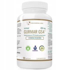  Capsule Gurmar GS4 450mg - 90 de capsule, 75% Acid Gymnemic, Reduc Apetitul pentru Dulciuri, Vegan