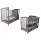  Pat din lemn SHOPBABYCOM BRUNO GREY TAPCZANIK 60 x 120 cm nuante de gri