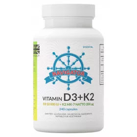   Supliment Navigator Vitamina D3 10000 IU și Vitamina K2 MK-7 200 μg, 240 Capsule