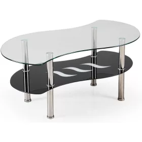    Bancă din sticlă Halmar Catania 100 x 55 x 43 cm negru și argintiu