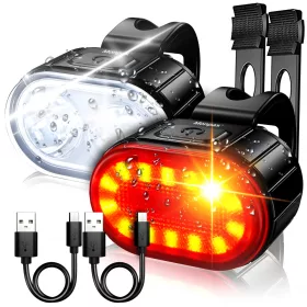    Iluminat biciclete Monpax LAMPA FATA SPATE LED WATERPROOF 800 lm baterie