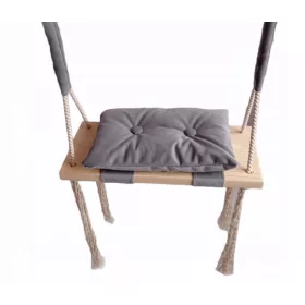    Scaun balansoar BOARD copii casa gradina lemn GR agatat 50cm catifea