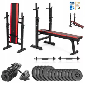    SAPPHIRE GYM 36kg culturism SET BANCĂ bare GREUTĂȚI gantere
