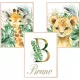  Set 3 postere A3 Animale de safari Numele bebelusului