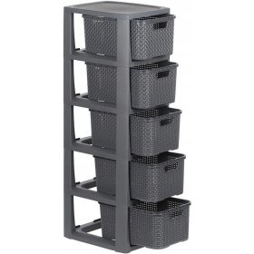  Raft de baie BranQ antracit 29,5 x 24 x 80 cm