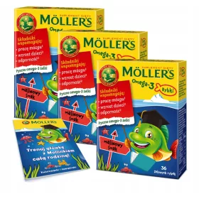   Suplimente Möller’s Omega-3 în Formă de Peștișori cu Aromă de Zmeură pentru Copii