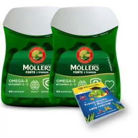   Möller’s Forte cu Ulei de Pește - 120 Capsule + Carte de Colorat Gratuită pentru Copii