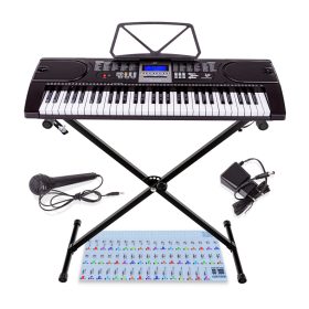    Tastatură Tastatură educațională pentru pian Meike MK-2106 Stand cu 61 de taste